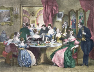 Thee in de hoge samenleving in Frankrijk, c. 1840
